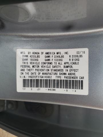 Photo 9 VIN: 1HGCR2F37GA149852 - HONDA ACCORD LX 