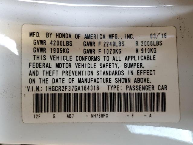 Photo 12 VIN: 1HGCR2F37GA164318 - HONDA ACCORD LX 