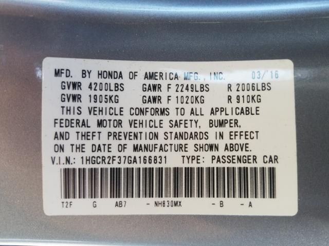 Photo 9 VIN: 1HGCR2F37GA166831 - HONDA ACCORD S 