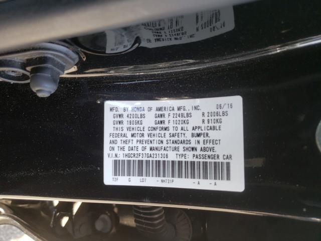 Photo 9 VIN: 1HGCR2F37GA231306 - HONDA ACCORD LX 