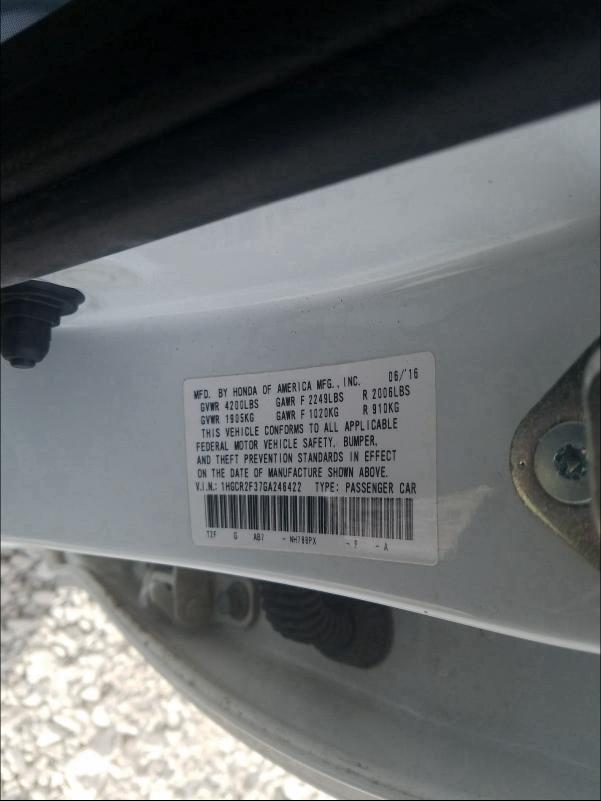 Photo 9 VIN: 1HGCR2F37GA246422 - HONDA ACCORD LX 