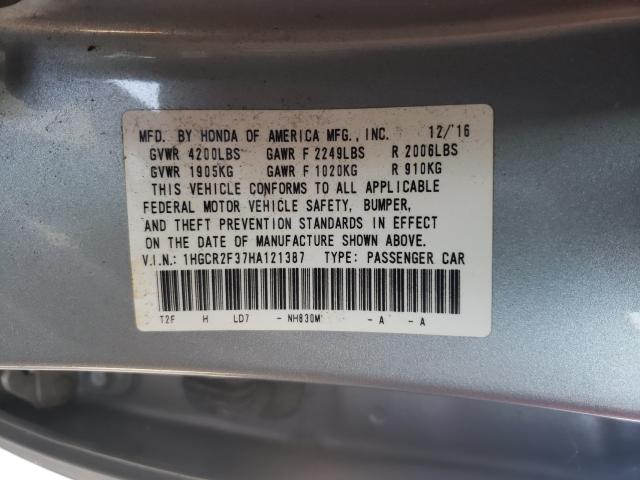 Photo 9 VIN: 1HGCR2F37HA121387 - HONDA ACCORD LX 