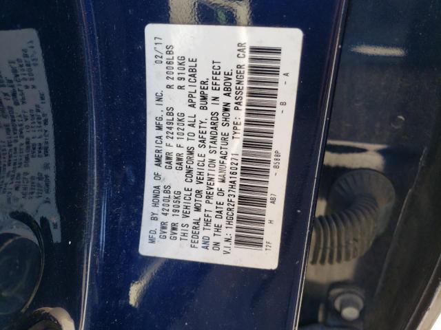 Photo 11 VIN: 1HGCR2F37HA160271 - HONDA ACCORD LX 