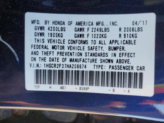 Photo 11 VIN: 1HGCR2F37HA208674 - HONDA ACCORD LX 