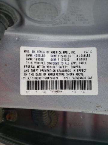 Photo 9 VIN: 1HGCR2F37HA226026 - HONDA ACCORD LX 