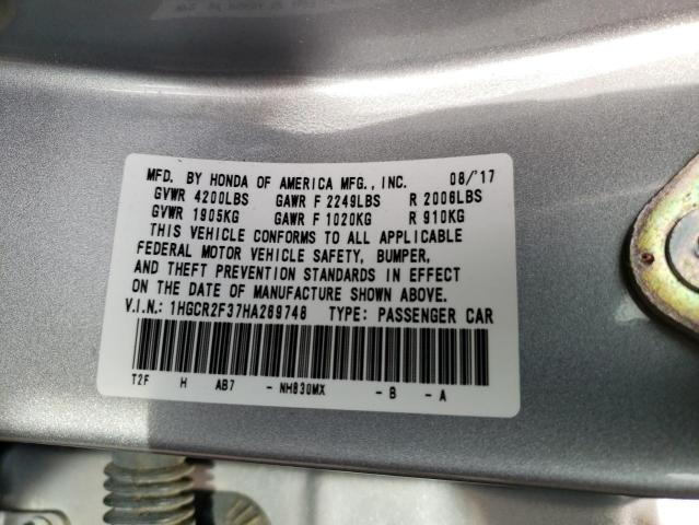 Photo 9 VIN: 1HGCR2F37HA269748 - HONDA ACCORD LX 