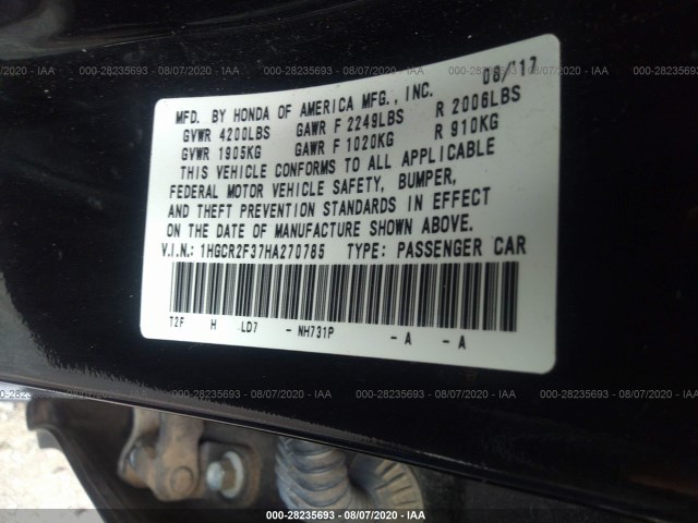 Photo 8 VIN: 1HGCR2F37HA270785 - HONDA ACCORD SEDAN 