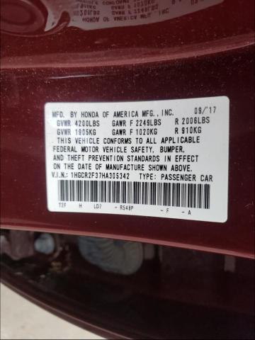 Photo 9 VIN: 1HGCR2F37HA305342 - HONDA ACCORD LX 