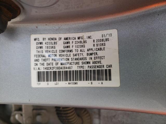 Photo 11 VIN: 1HGCR2F38DA094467 - HONDA ACCORD LX 