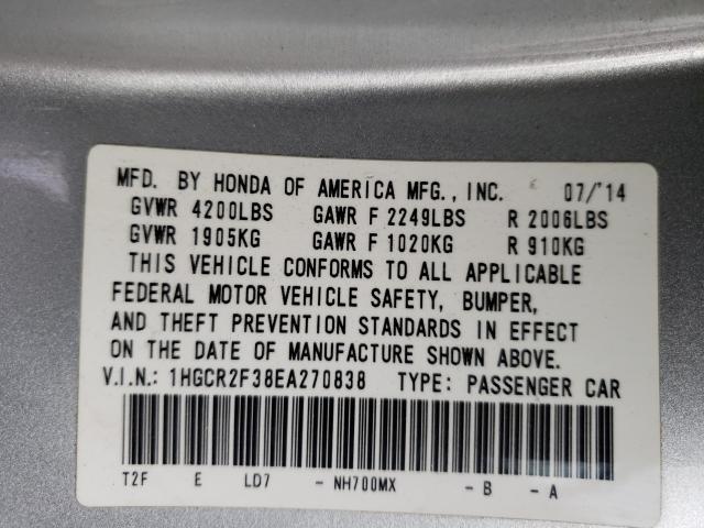 Photo 9 VIN: 1HGCR2F38EA270838 - HONDA ACCORD LX 