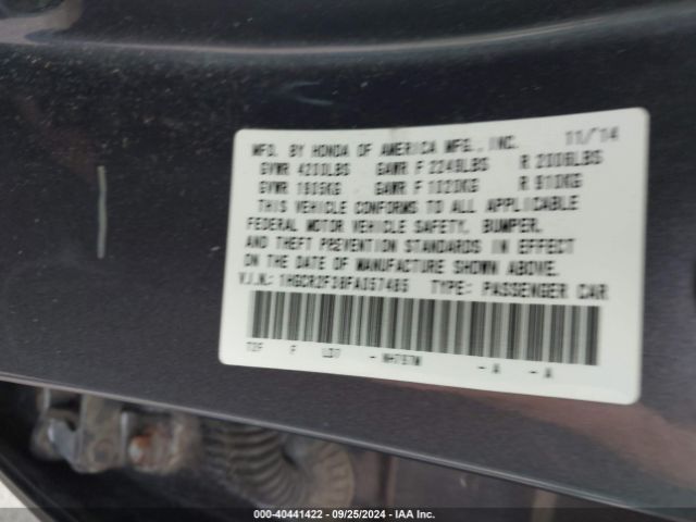 Photo 8 VIN: 1HGCR2F38FA057485 - HONDA ACCORD 