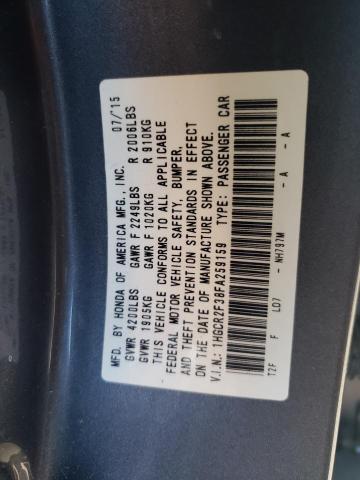 Photo 12 VIN: 1HGCR2F38FA259159 - HONDA ACCORD SED 