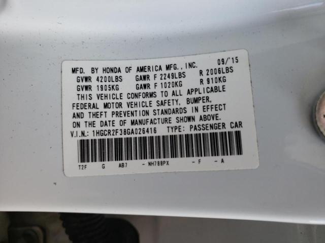 Photo 9 VIN: 1HGCR2F38GA026416 - HONDA ACCORD LX 