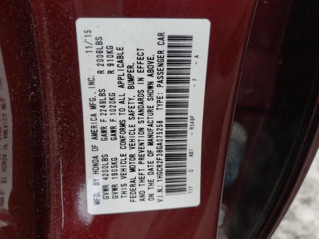 Photo 9 VIN: 1HGCR2F38GA075258 - HONDA ACCORD LX 