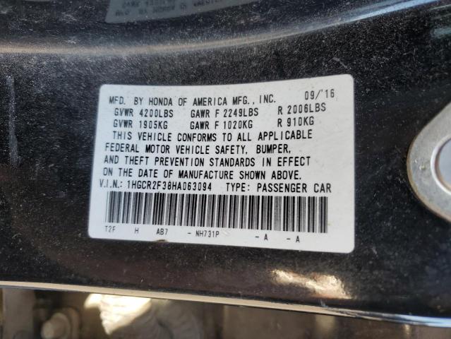 Photo 11 VIN: 1HGCR2F38HA063094 - HONDA ACCORD LX 