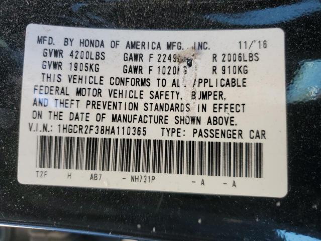 Photo 12 VIN: 1HGCR2F38HA110365 - HONDA ACCORD 