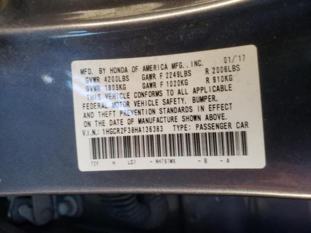 Photo 9 VIN: 1HGCR2F38HA136383 - HONDA ACCORD LX 