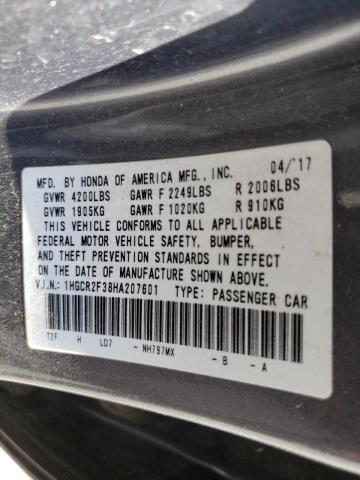 Photo 9 VIN: 1HGCR2F38HA207601 - HONDA ACCORD LX 