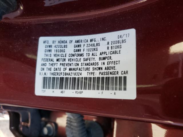 Photo 9 VIN: 1HGCR2F38HA218324 - HONDA ACCORD 