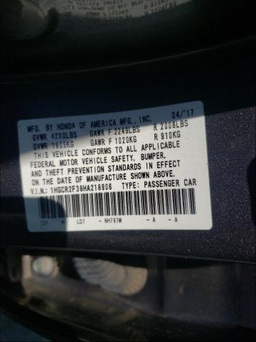 Photo 9 VIN: 1HGCR2F38HA218906 - HONDA ACCORD LX 