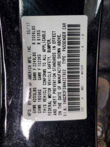 Photo 11 VIN: 1HGCR2F38HA227802 - HONDA ACCORD LX 