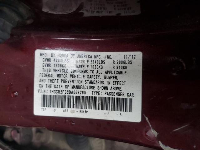 Photo 11 VIN: 1HGCR2F39DA068265 - HONDA ACCORD 