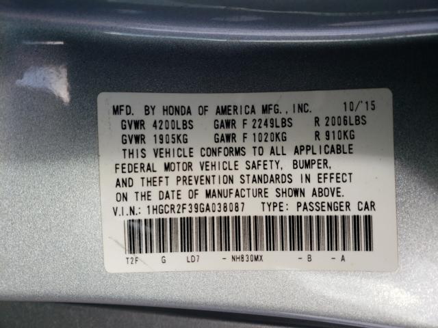 Photo 9 VIN: 1HGCR2F39GA038087 - HONDA ACCORD LX 