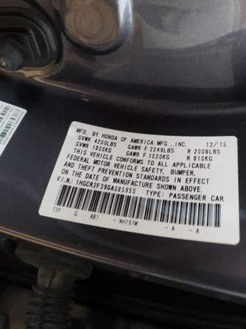 Photo 9 VIN: 1HGCR2F39GA095955 - HONDA ACCORD LX 