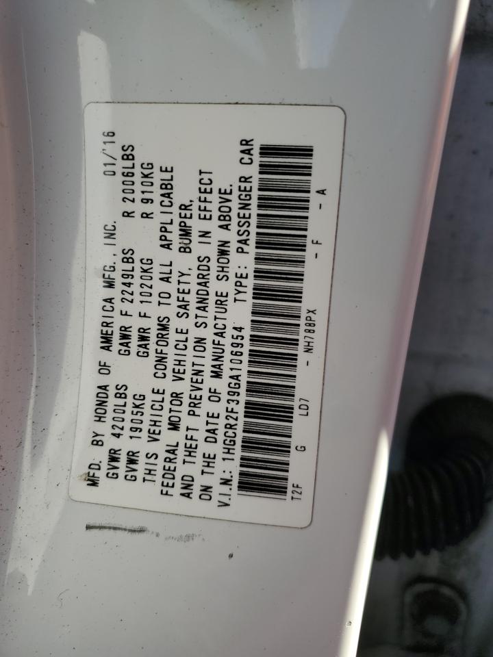 Photo 12 VIN: 1HGCR2F39GA106954 - HONDA ACCORD 