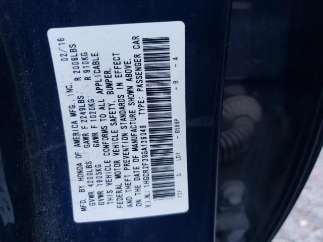 Photo 12 VIN: 1HGCR2F39GA136049 - HONDA ACCORD 