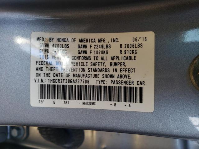 Photo 12 VIN: 1HGCR2F39GA237706 - HONDA ACCORD LX 