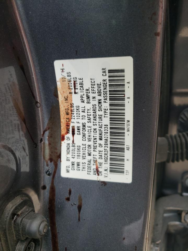 Photo 11 VIN: 1HGCR2F39HA076338 - HONDA ACCORD 