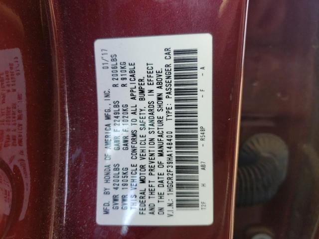 Photo 9 VIN: 1HGCR2F39HA148400 - HONDA ACCORD LX 