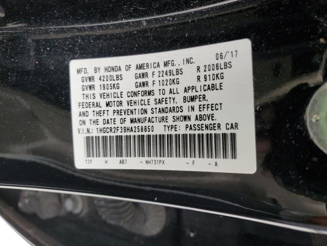 Photo 12 VIN: 1HGCR2F39HA258850 - HONDA ACCORD LX 