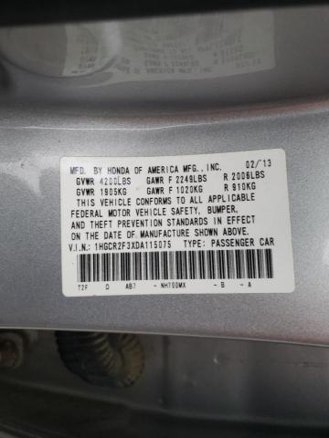 Photo 9 VIN: 1HGCR2F3XDA115075 - HONDA ACCORD LX 