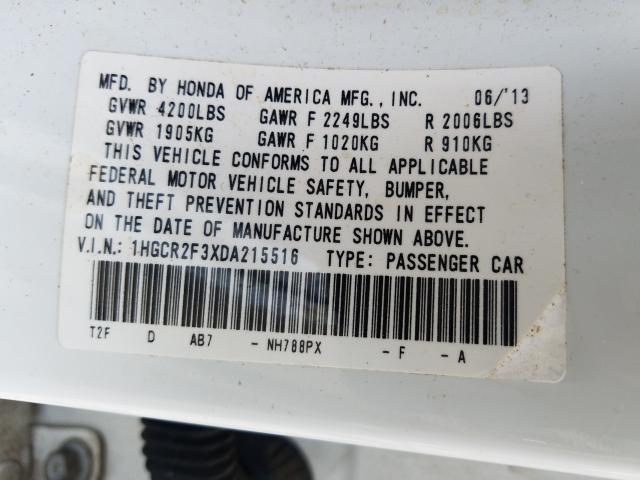 Photo 9 VIN: 1HGCR2F3XDA215516 - HONDA ACCORD LX 