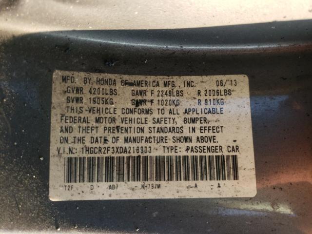 Photo 9 VIN: 1HGCR2F3XDA218903 - HONDA ACCORD LX 