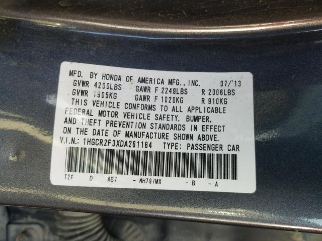 Photo 9 VIN: 1HGCR2F3XDA261184 - HONDA ACCORD LX 