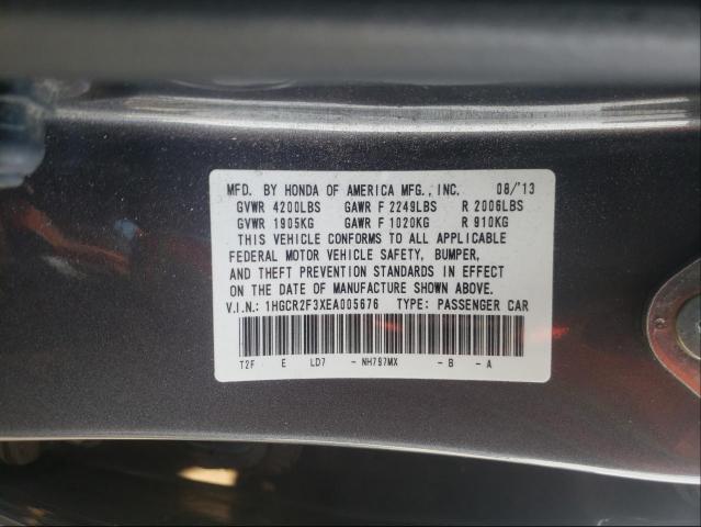 Photo 9 VIN: 1HGCR2F3XEA005676 - HONDA ACCORD LX 