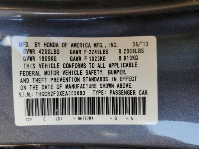 Photo 9 VIN: 1HGCR2F3XEA005693 - HONDA ACCORD LX 