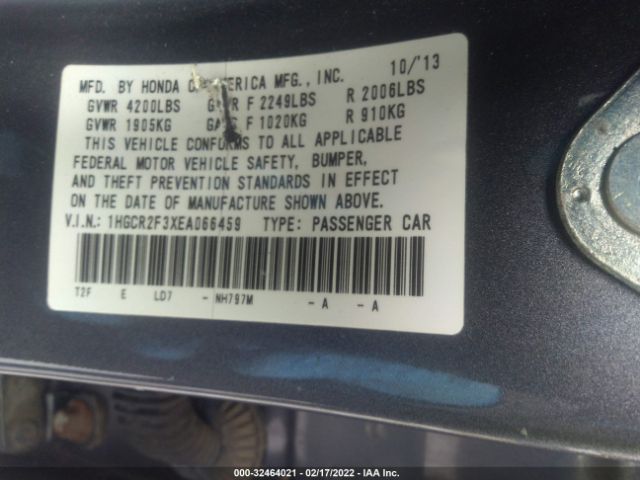 Photo 8 VIN: 1HGCR2F3XEA066459 - HONDA ACCORD SEDAN 