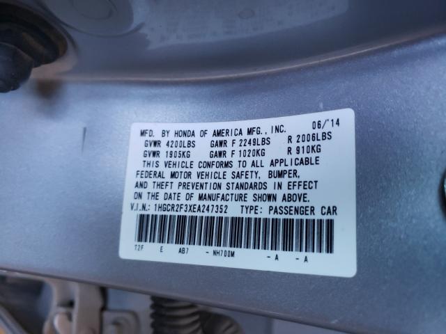 Photo 9 VIN: 1HGCR2F3XEA247352 - HONDA ACCORD LX 