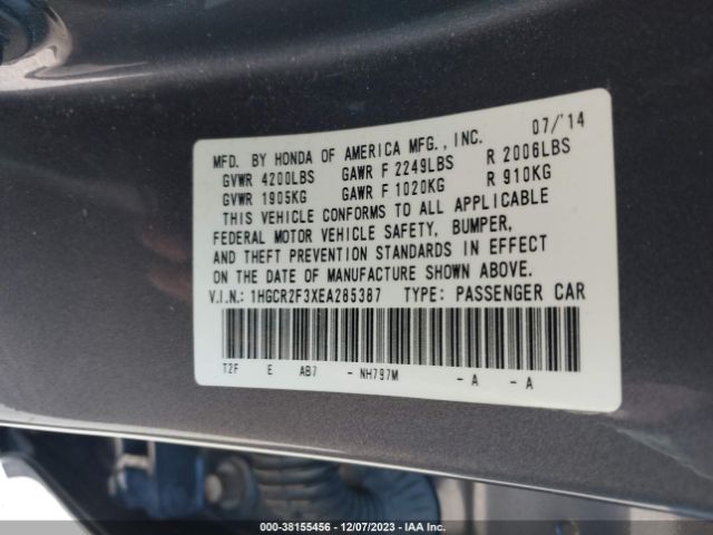 Photo 8 VIN: 1HGCR2F3XEA285387 - HONDA ACCORD 