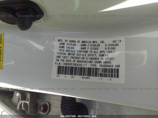 Photo 8 VIN: 1HGCR2F3XEA306321 - HONDA ACCORD SEDAN 