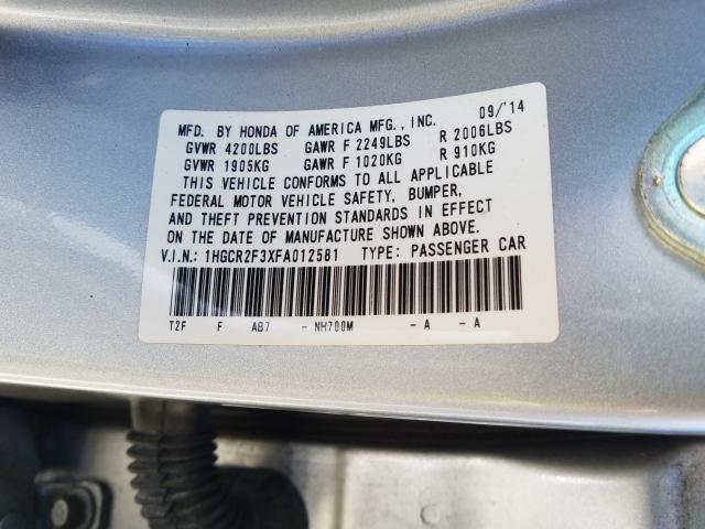 Photo 9 VIN: 1HGCR2F3XFA012581 - HONDA ACCORD LX 