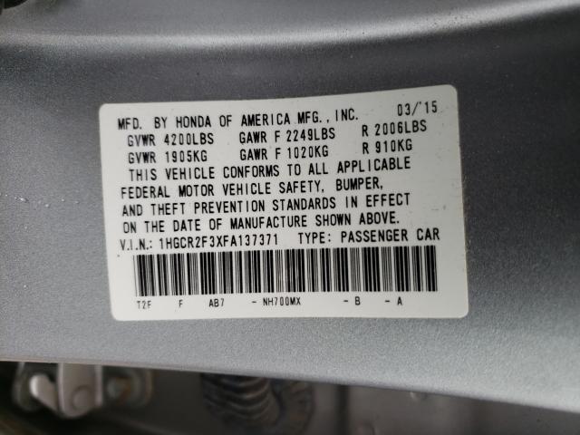 Photo 9 VIN: 1HGCR2F3XFA137371 - HONDA ACCORD LX 