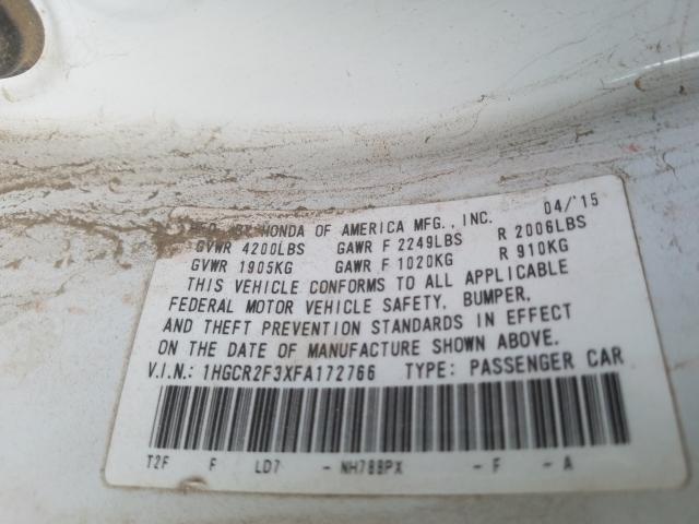 Photo 9 VIN: 1HGCR2F3XFA172766 - HONDA ACCORD LX 