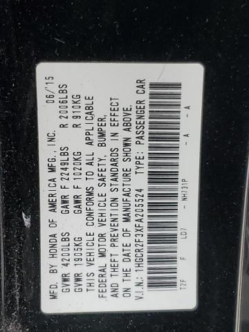 Photo 11 VIN: 1HGCR2F3XFA205524 - HONDA ACCORD 