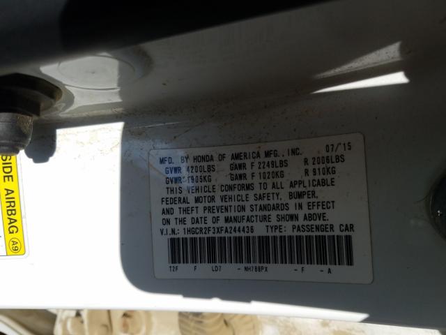 Photo 9 VIN: 1HGCR2F3XFA244436 - HONDA ACCORD LX 