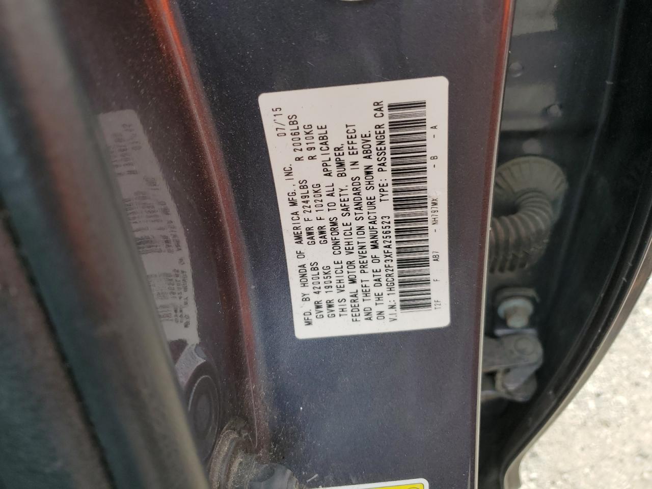 Photo 11 VIN: 1HGCR2F3XFA256523 - HONDA ACCORD 